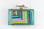 Acrylic Neon Blue Clutch with Removable Chain Strap