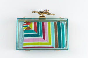 
            
                Load image into Gallery viewer, Acrylic Neon Blue Clutch with Removable Chain Strap
            
        
