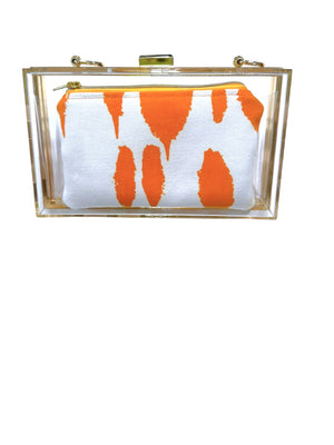 Acrylic Clear Frankie Clutch with Removable Chain Strap