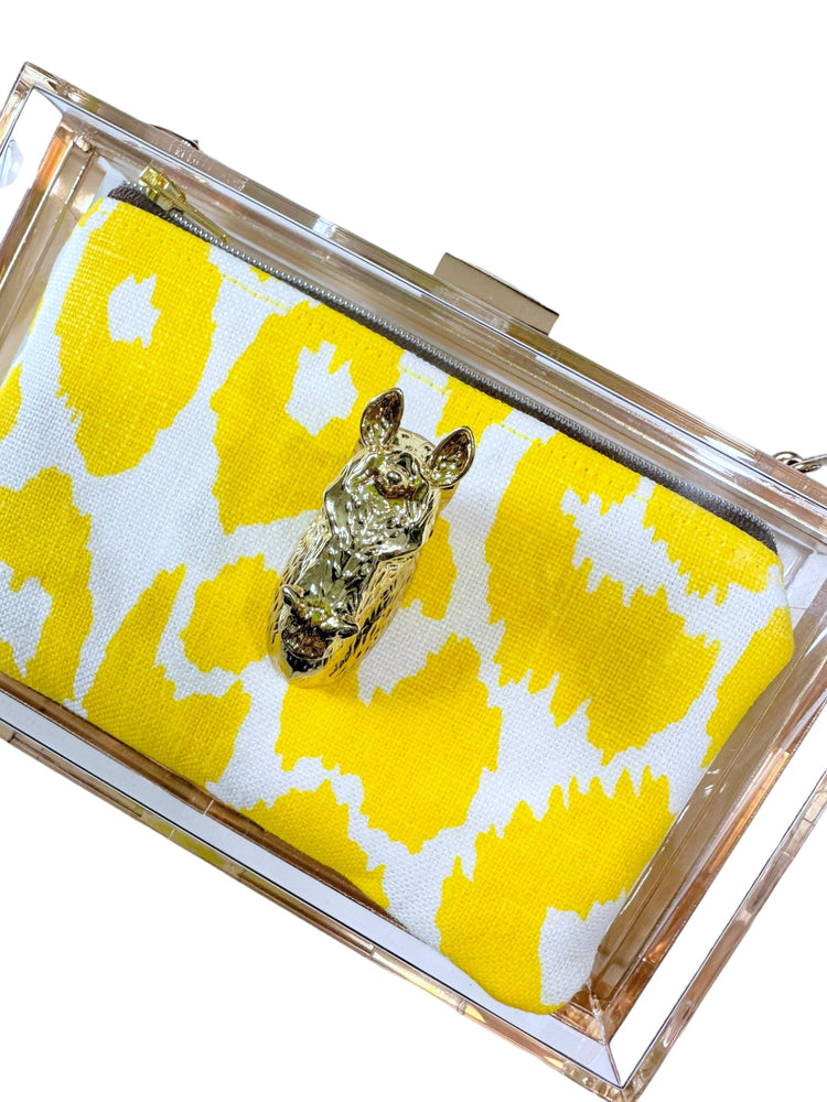 
            
                Load image into Gallery viewer, Acrylic Clear Horse Clutch with Removable Chain Strap
            
        