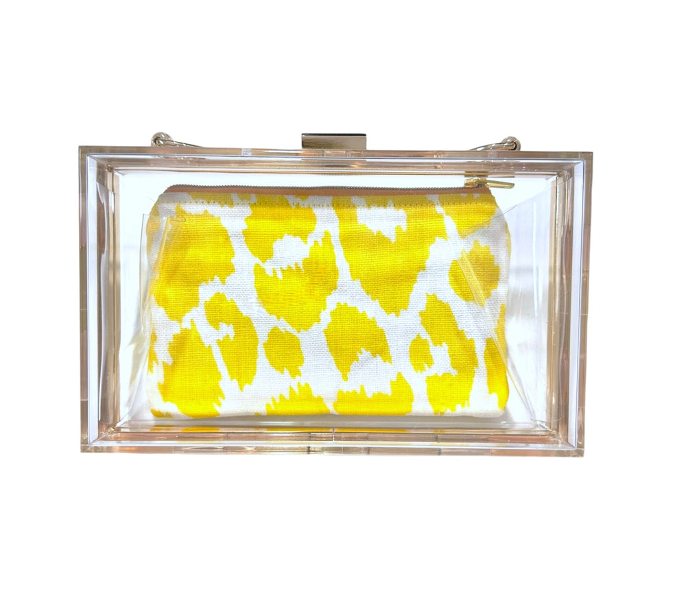 Acrylic Clear Lion Clutch with Removable Chain Strap