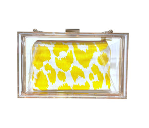 Acrylic Clear Lion Clutch with Removable Chain Strap