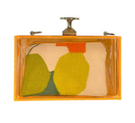 Acrylic Neon Gold Pineapple Orange Clutch with Removable Chain Strap