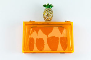 
            
                Load image into Gallery viewer, Acrylic Neon Orange Clutch with Removable Chain Strap
            
        