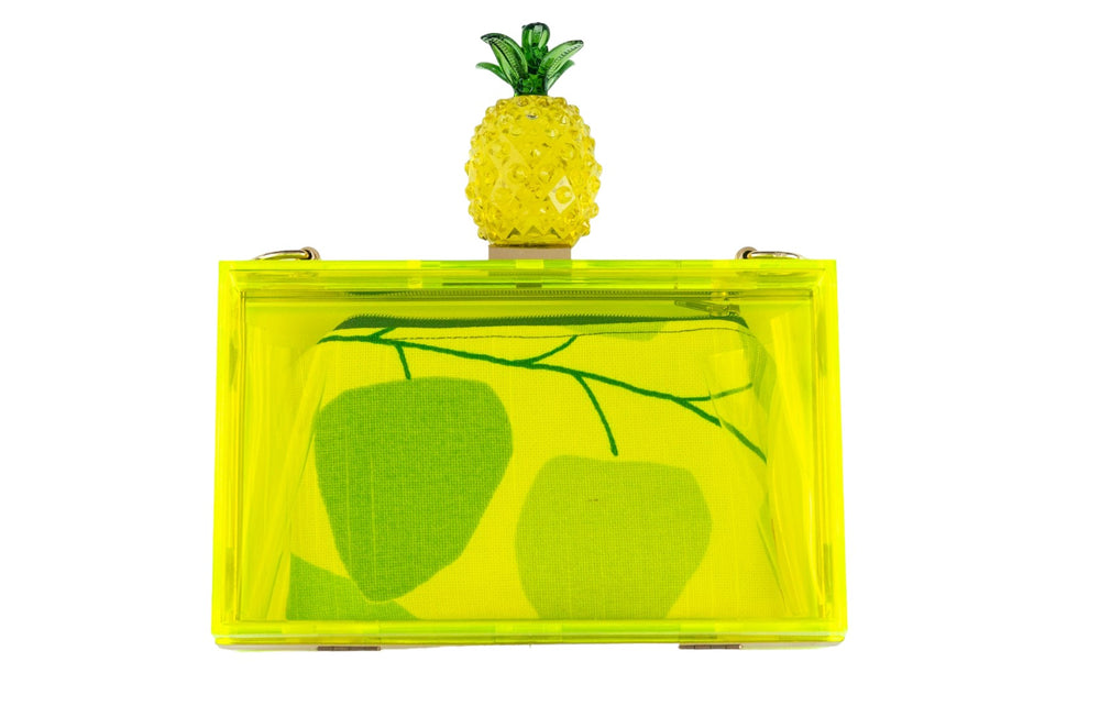 Alisa Plain Patent Womens Neon Yellow Clutch Bag - SWANKYSWANS