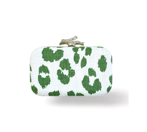 
            
                Load image into Gallery viewer, Silver Branch Green With Envy Iconic Leopard Minaudière
            
        