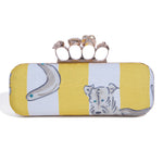 SKULL KNUCKLE | FRENCH LE CHIEN YELLOW CABANA STRIPE MINAUDIÈRE