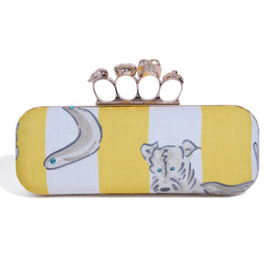 SKULL KNUCKLE | FRENCH LE CHIEN YELLOW CABANA STRIPE MINAUDIÈRE