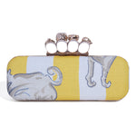 SKULL KNUCKLE | FRENCH LE CHIEN YELLOW CABANA STRIPE MINAUDIÈRE