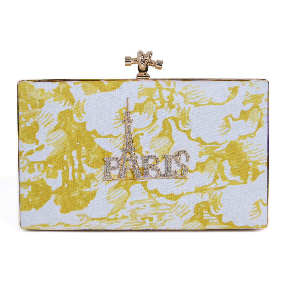 TOP KNOT | CHINOISERIE YELLOW + EIFFEL TOWER MINAUDIÈRE