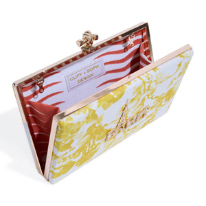 TOP KNOT | CHINOISERIE YELLOW + EIFFEL TOWER MINAUDIÈRE