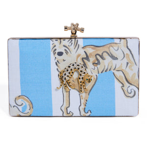 TOP KNOT | FRENCH LE CHIEN BLUE CABANA STRIPE MINAUDIÈRE