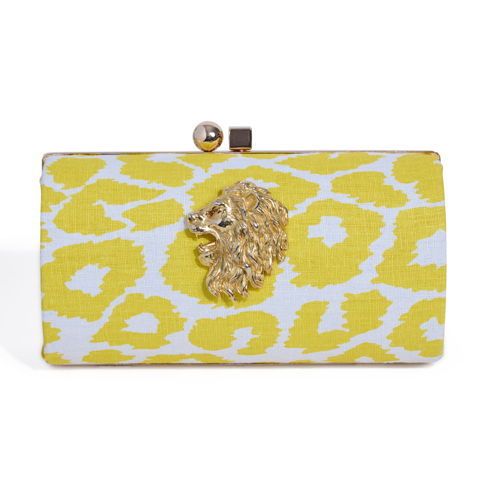 OVAL KISS LOCK | YELLOW ICONIC LEOPARD MINAUDIÈRE