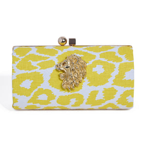 OVAL KISS LOCK | YELLOW ICONIC LEOPARD MINAUDIÈRE