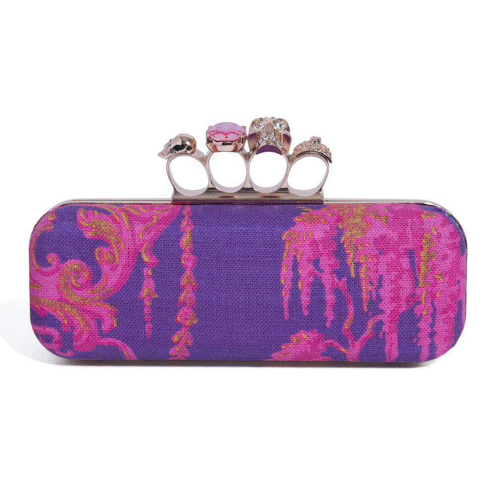 SKULL KNUCKLE | PURPLE + PINK CHINOISERIE MINAUDIÈRE