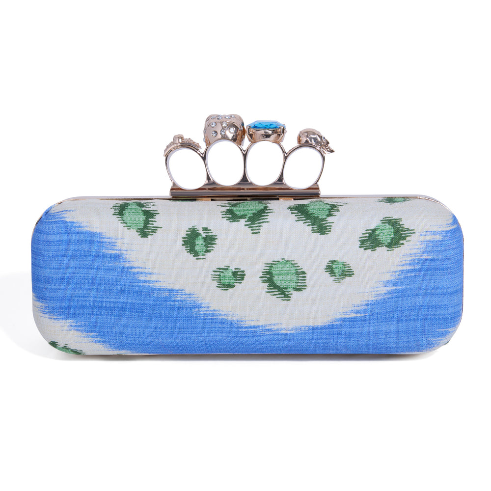 SKULL KNUCKLE | GREEN + BLUE LEOPARD MINAUDIÈRE