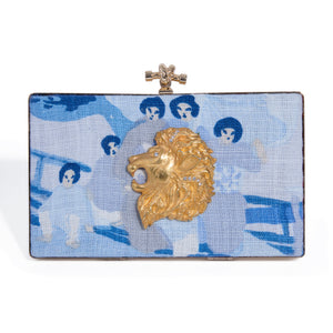 TOP KNOT | BLUE CHINOISERIE LIONESS MINAUDIÈRE