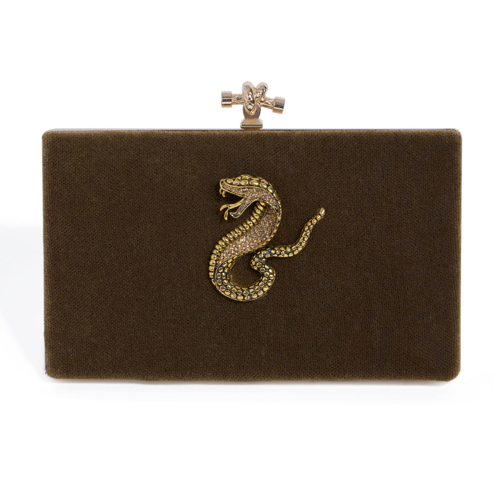 TOP KNOT | GREEN VELVET COBRA MINAUDIÈRE