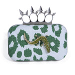 SPIKED HANDLE | ICONIC LEOPARD GREEN MINAUDIÈRE