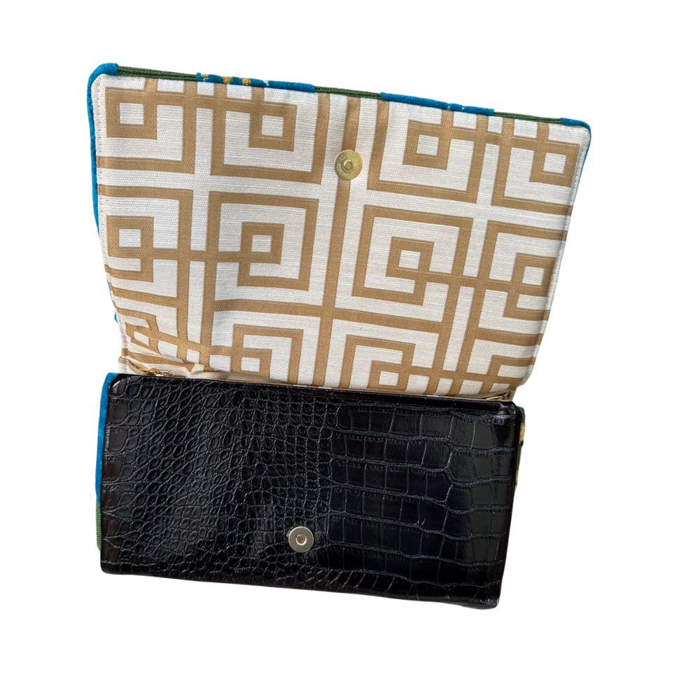 LEOPARD HANDLE CLUTCH | THE MITZI BLUE