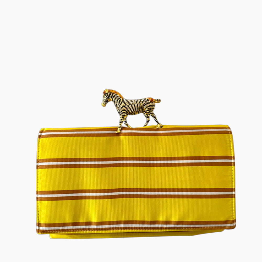 ENVELOPE CLUTCH | GOLD STRIPE  x  GIRAFFE