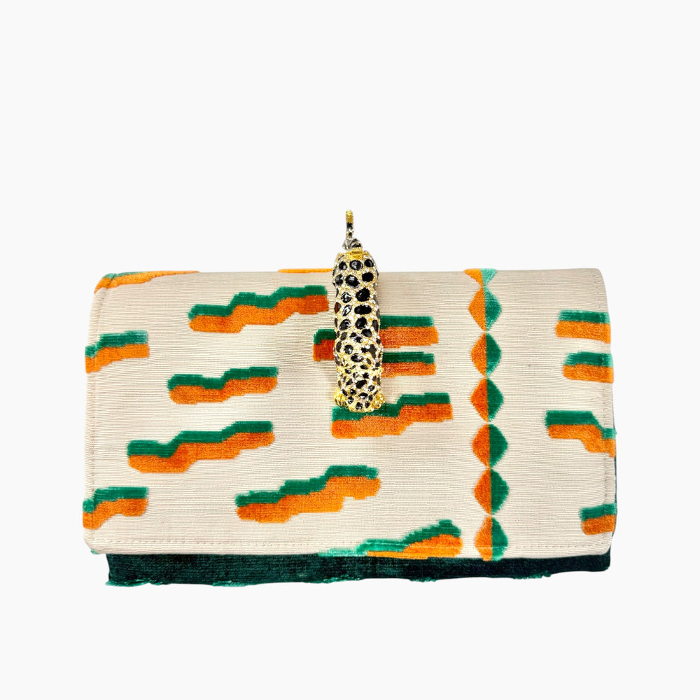 ENVELOPE CLUTCH | STRIPED  x LEOPARD