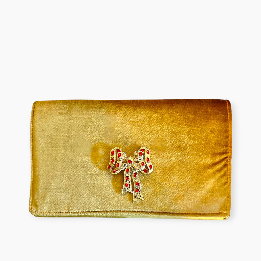 OG ENVELOPE CLUTCH | GOLD VELVET x BOW