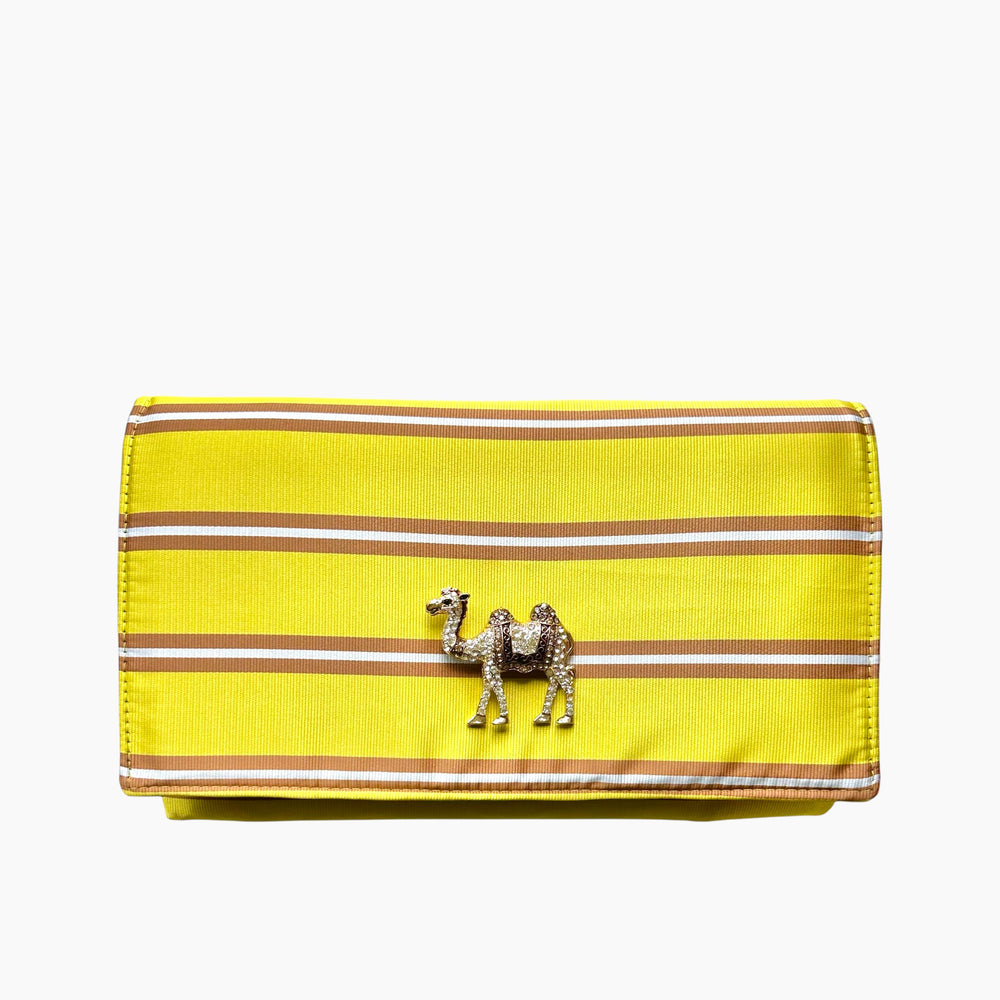 OG ENVELOPE CLUTCH | GOLD STRIPE  x  CAMEL