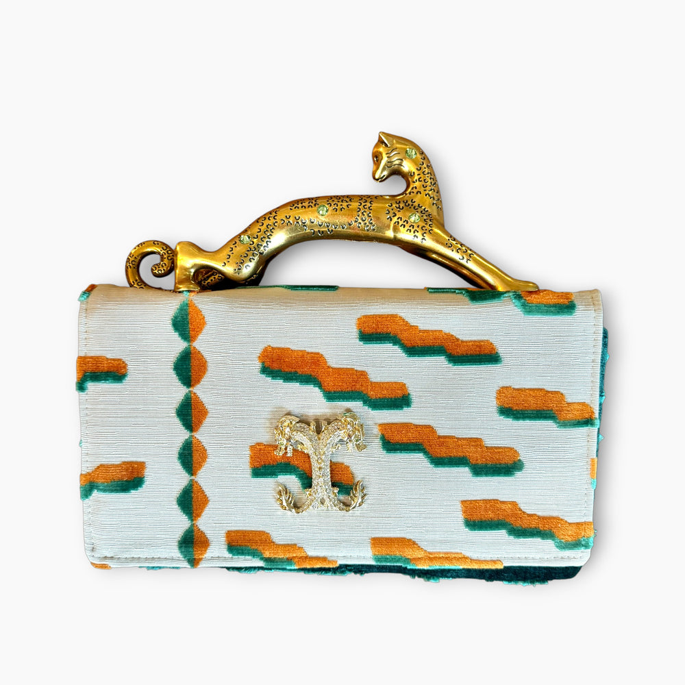 LEOPARD HANDLE CLUTCH | TRIANGLE x DRAGON