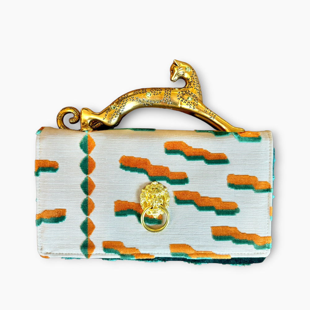 LEOPARD HANDLE CLUTCH | TRIANGLE x DOOR KNOCKER