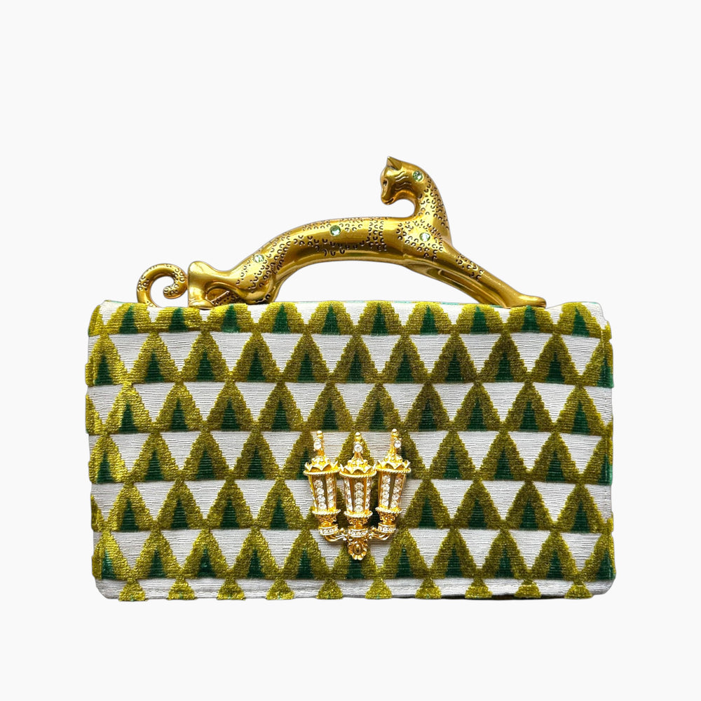 LEOPARD HANDLE CLUTCH | TRIANGLE x PARIS LANTERN