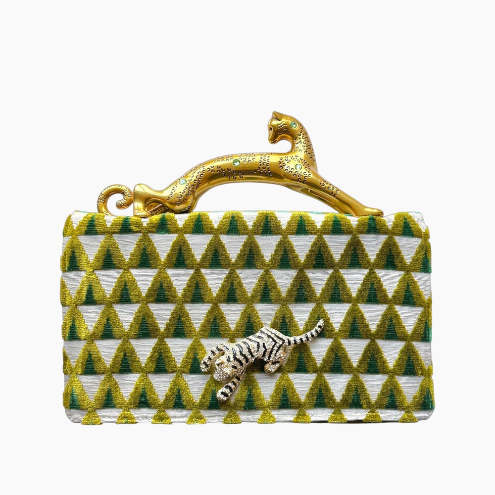 LEOPARD HANDLE CLUTCH | TRIANGLE x TIGER