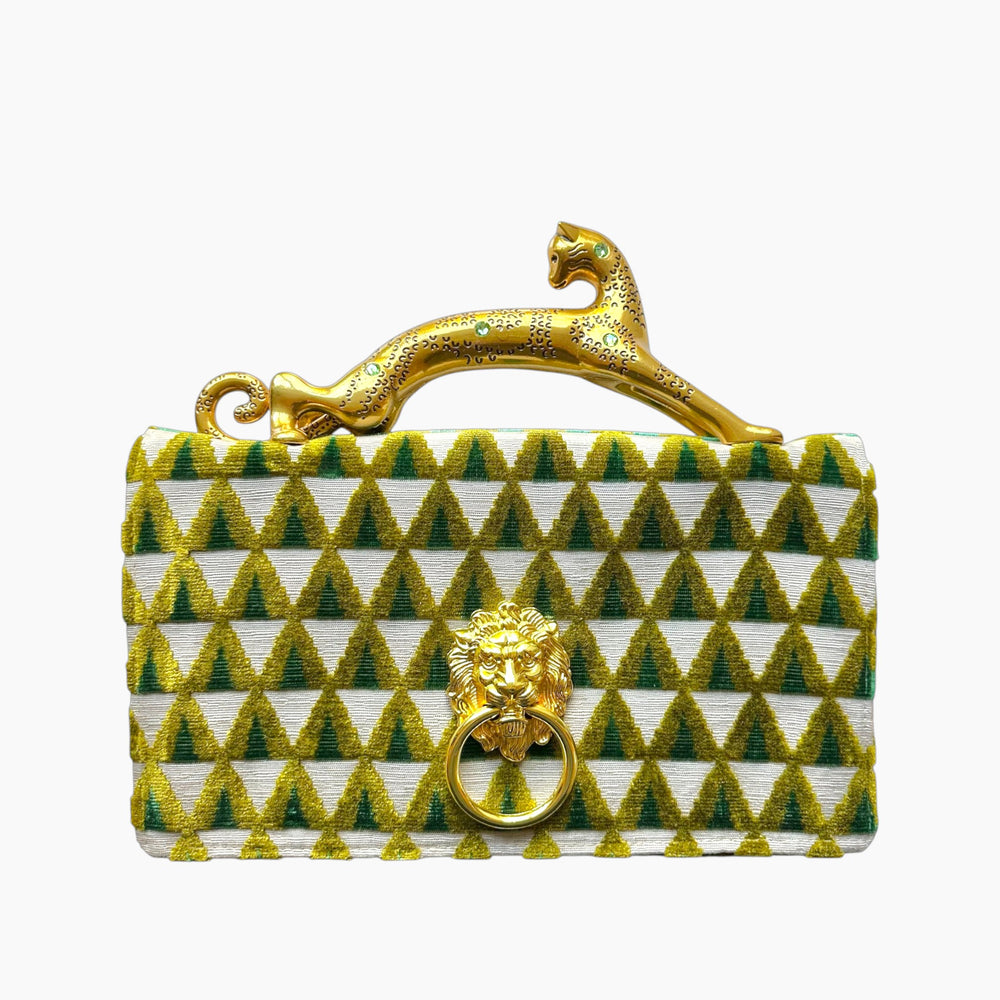 LEOPARD HANDLE CLUTCH | TRIANGLE x DOOR KNOCKER