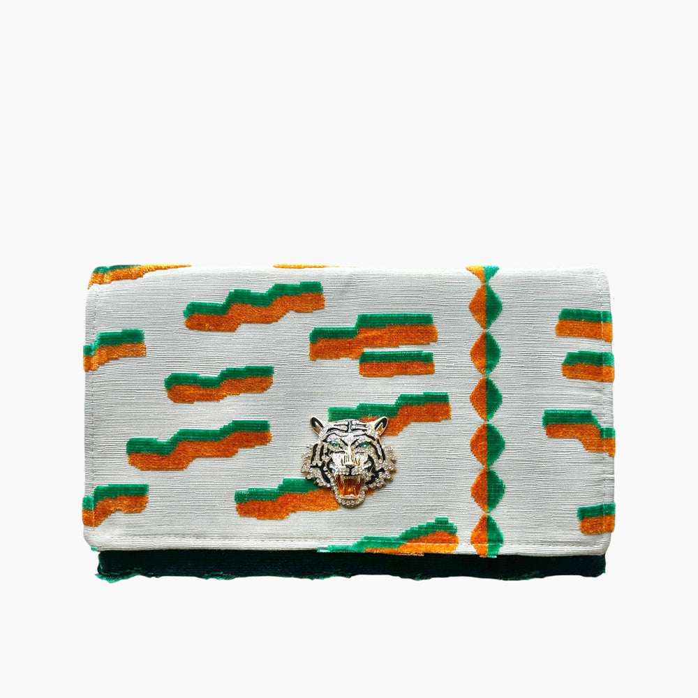 OG ENVELOPE CLUTCH | STRIPED  x TIGER FACE
