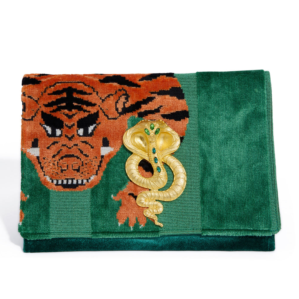 OG FRONT FLAP CLUTCH | GREEN EYED TIGER + COBRA