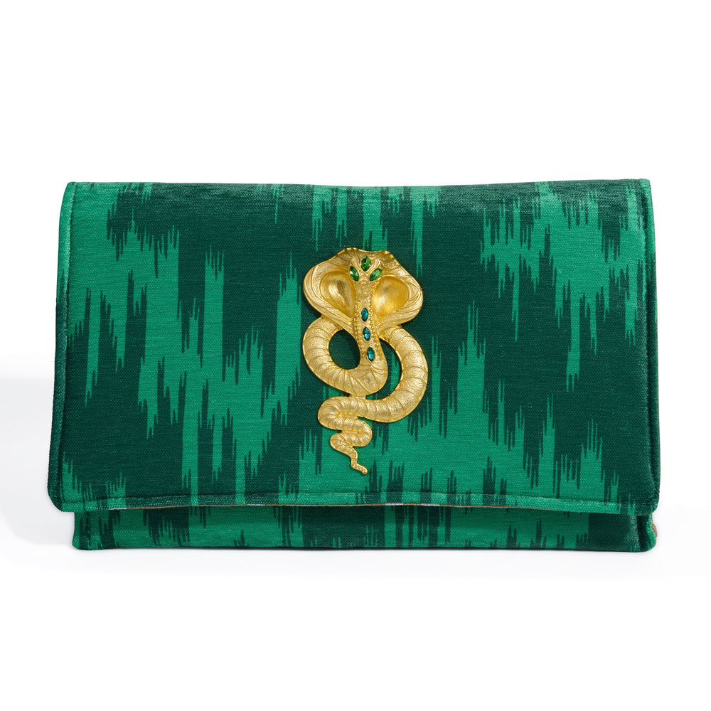 OG FRONT FLAP CLUTCH | GREEN EYED COBRA