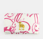 Bunnies by Hunt Slonem Clutch with Camel Brooch