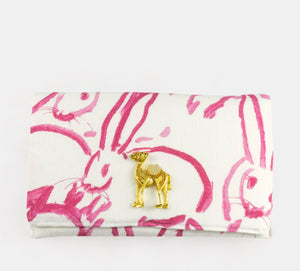 
            
                Load image into Gallery viewer, Bunnies by Hunt Slonem Clutch with Camel Brooch
            
        