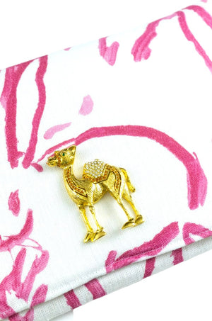 Bunnies by Hunt Slonem Clutch with Camel Brooch
