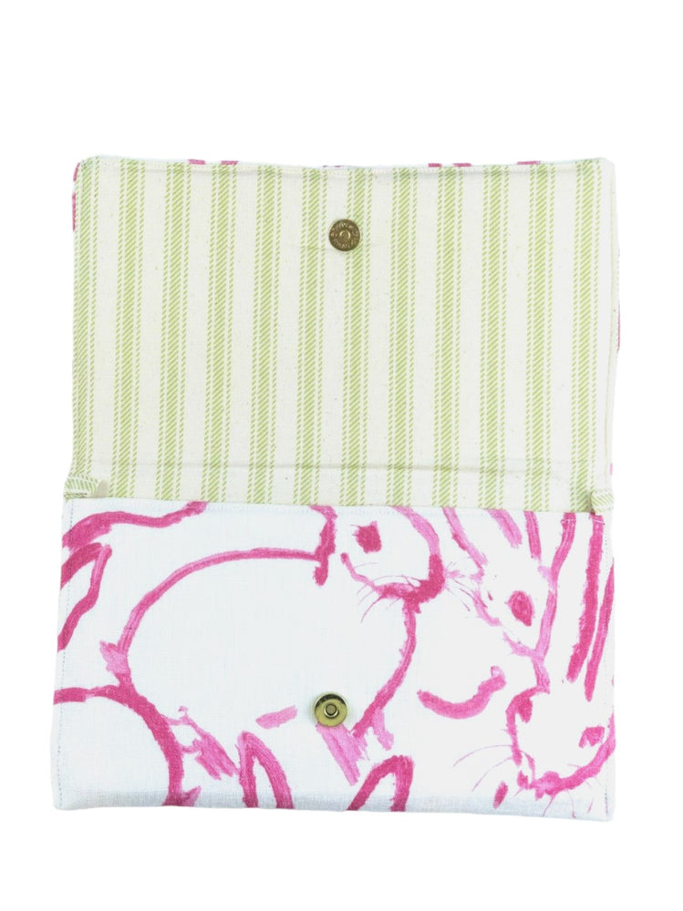 Bunnies by Hunt Slonem Clutch with Camel Brooch
