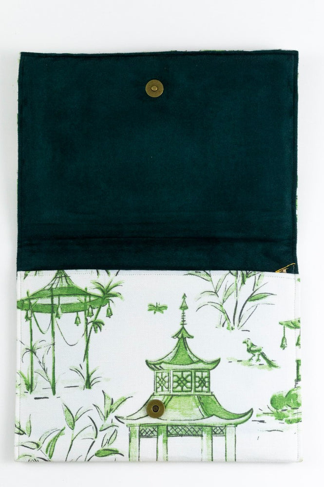 Green Chinoiserie Serpent Clutch Bag