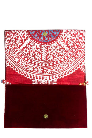 Rose Red Arana  Clutch Bag