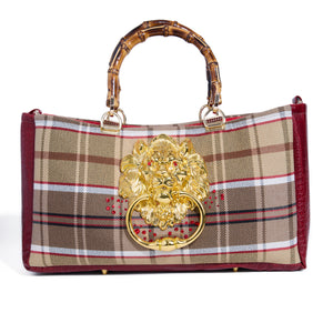 THE CLIFF TOTE SHORT | PLAID LION DOOR KNOCKER